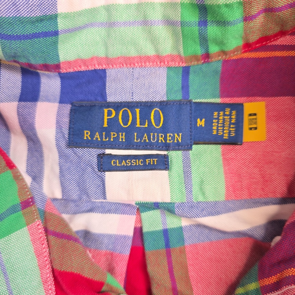 Polo Ralph Lauren Mens Classic Fit Plaid Button Down Shirt Medium Flesh Pony - Picture 3 of 9